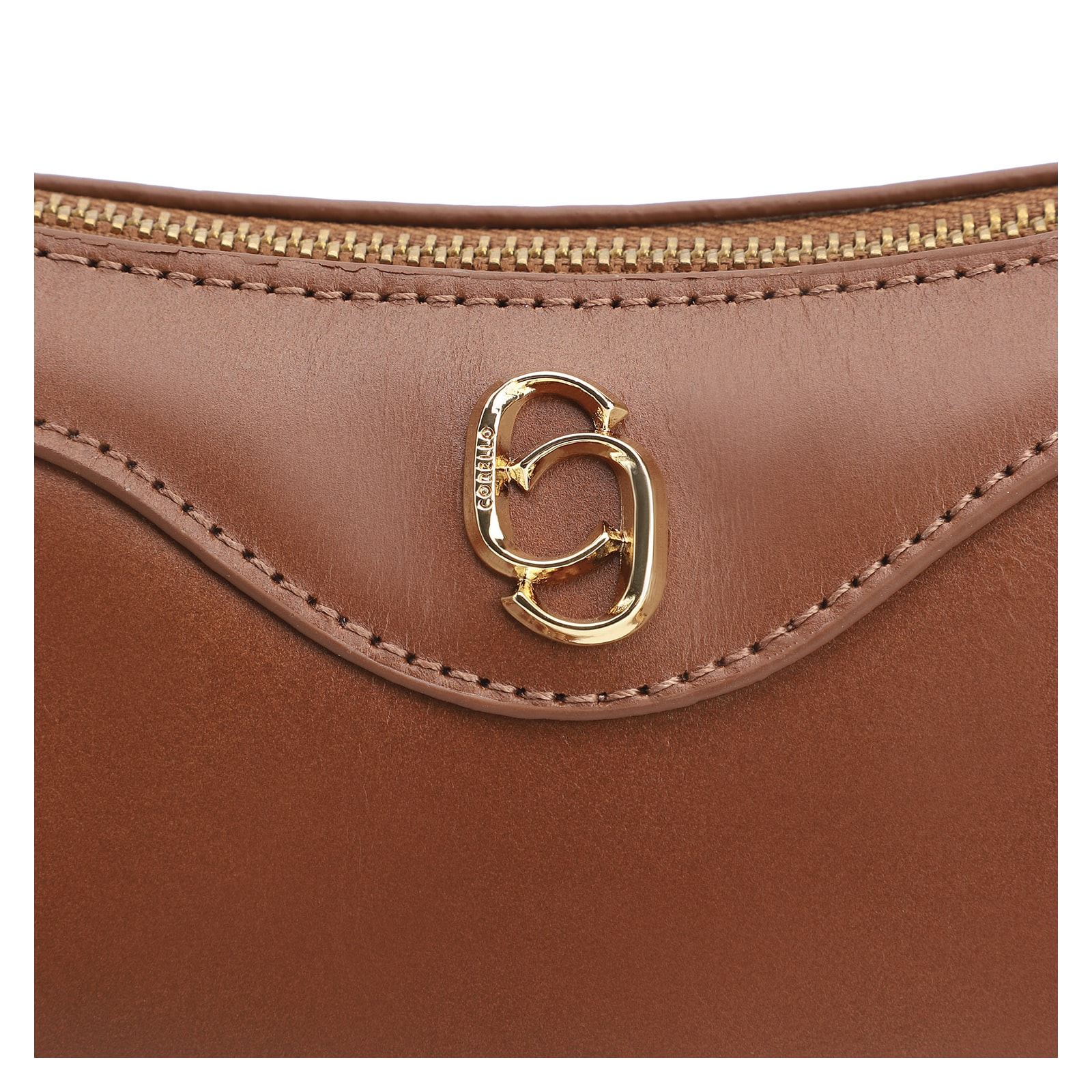 Bolsa De Ombro Argola Couro Marrom Trançada