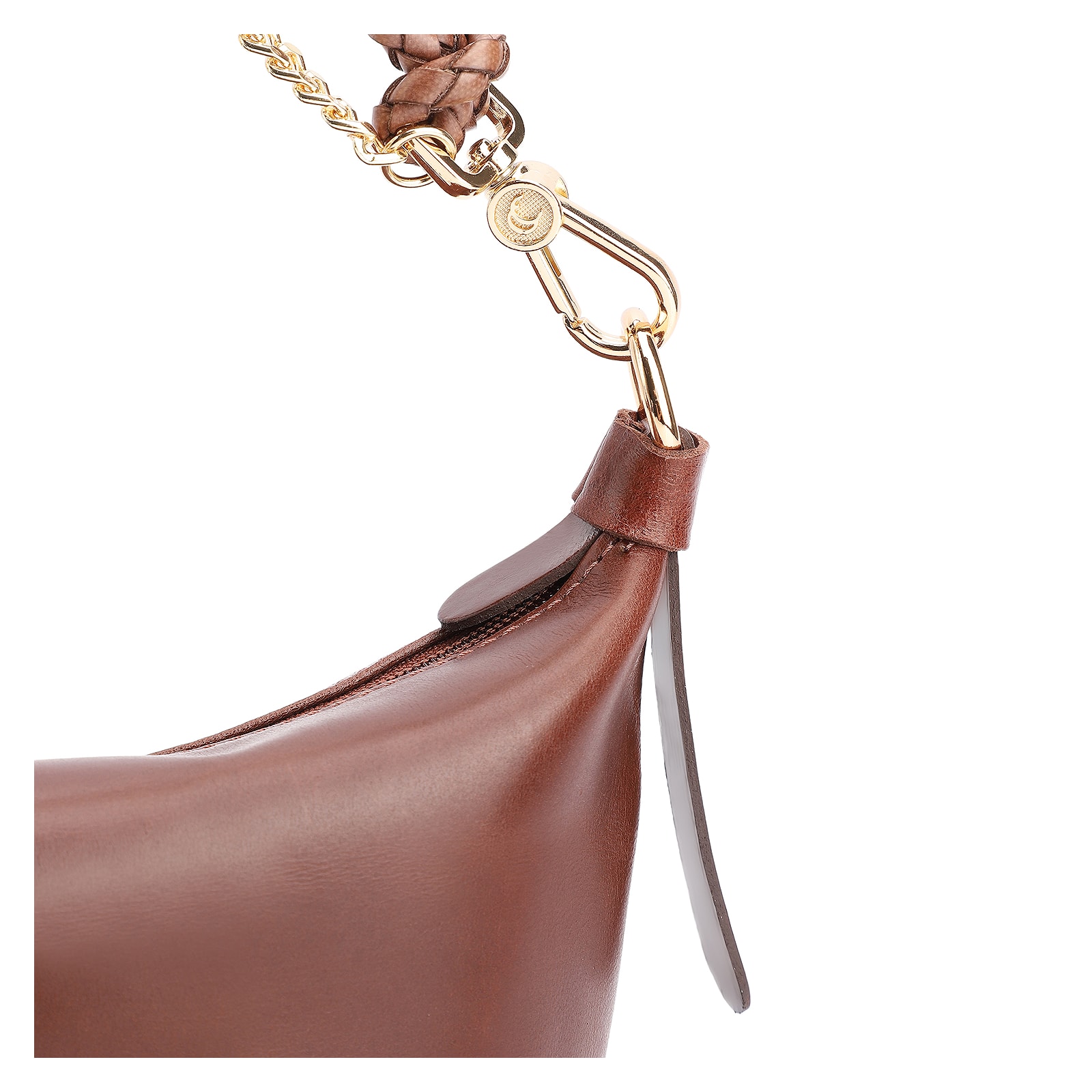 Bolsa De Ombro Bag Charm Couro Marrom