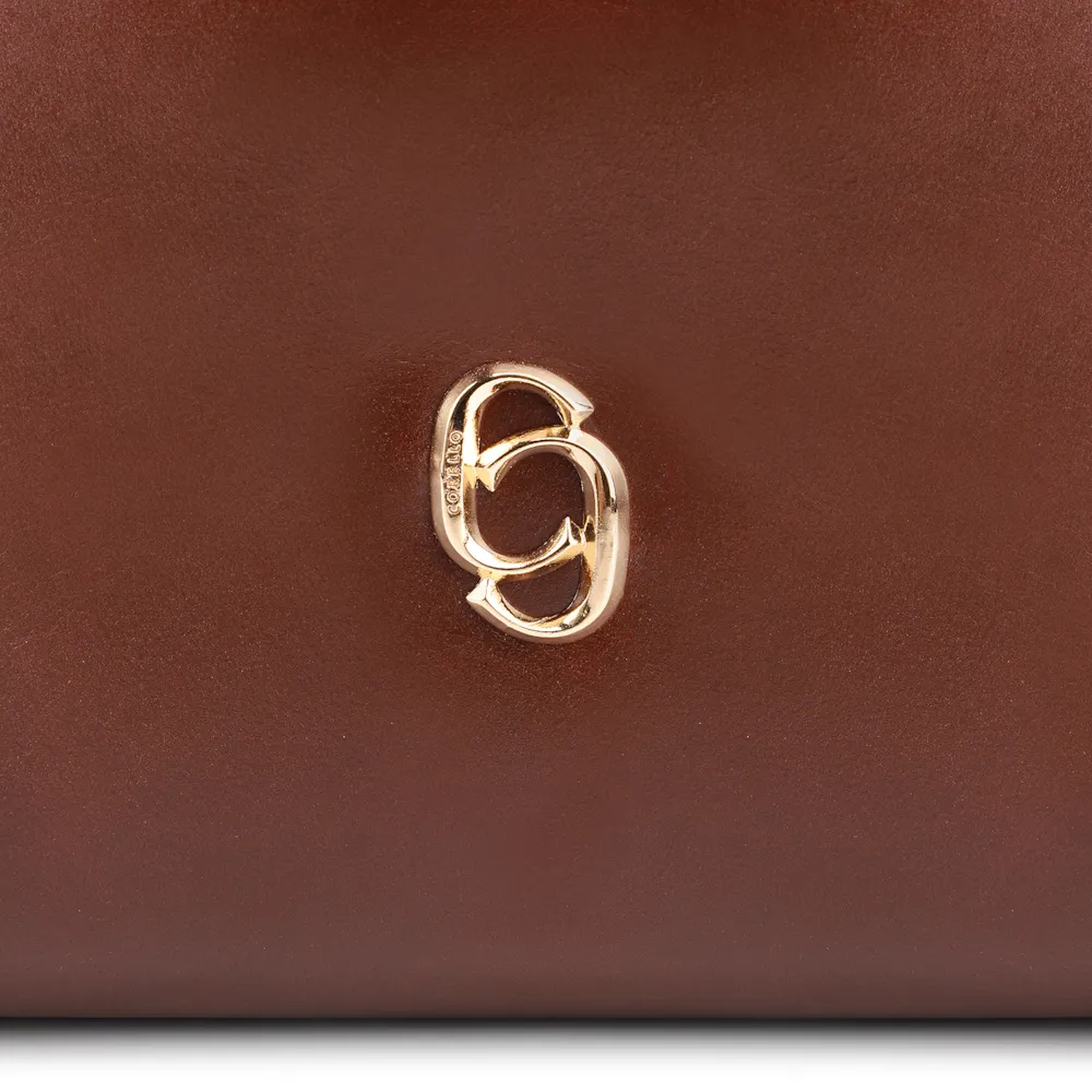 Bolsa De Ombro Bag Charm Couro Marrom - imagem 6