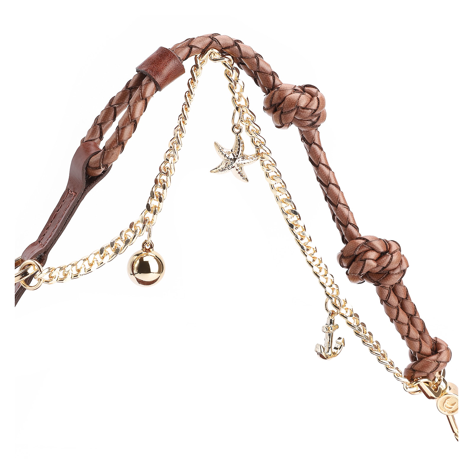 Bolsa De Ombro Bag Charm Couro Marrom