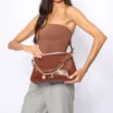 Bolsa De Ombro Bag Charm Couro Marrom - imagem 2