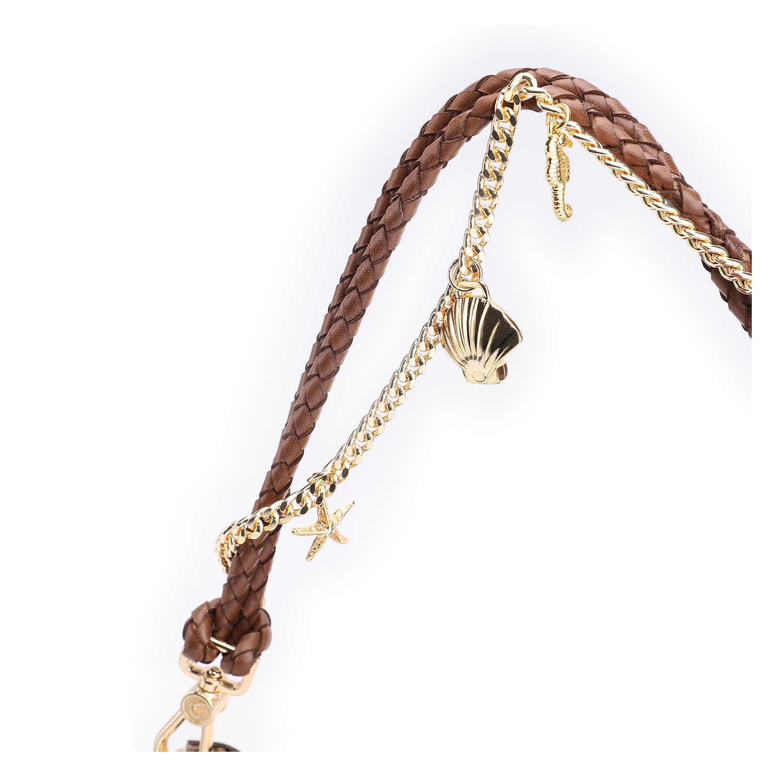 Bolsa De Ombro Bag Charm Couro Marrom