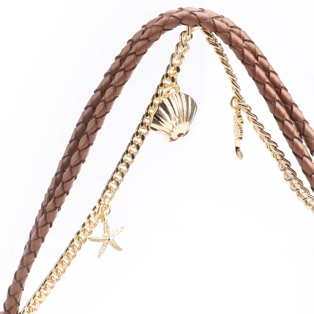 Bolsa De Ombro Bag Charm Couro Marrom Claro - imagem 7