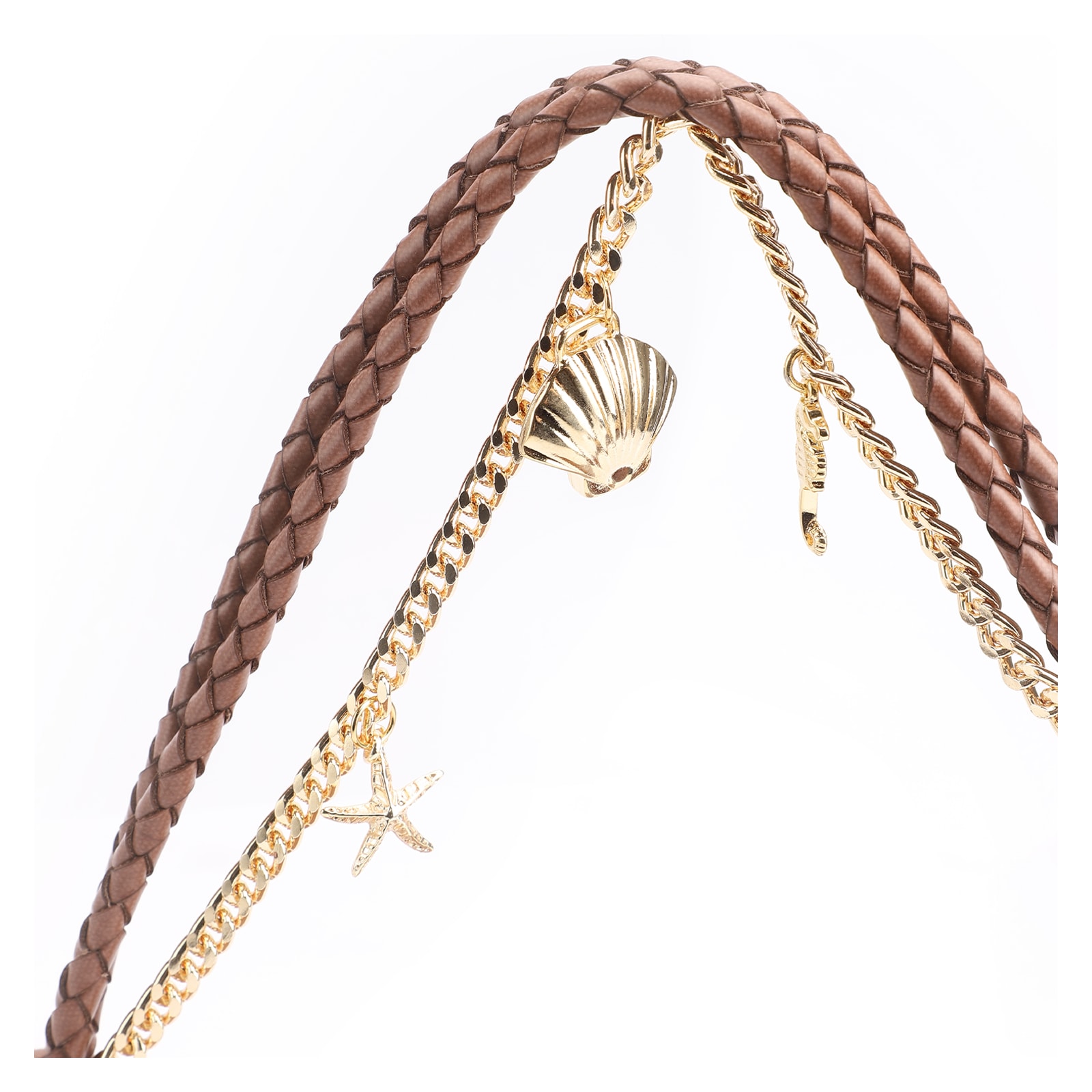 Bolsa De Ombro Bag Charm Couro Marrom Claro