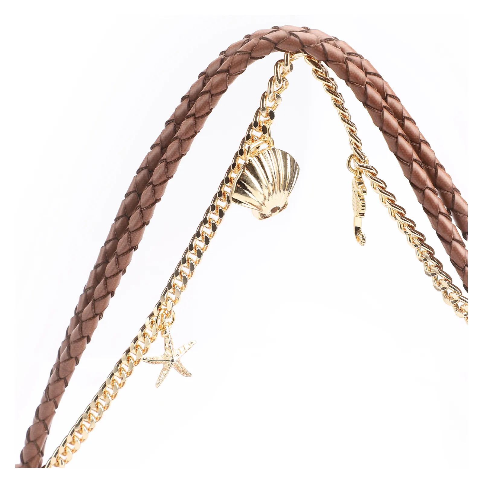 Bolsa De Ombro Bag Charm Couro Marrom Claro