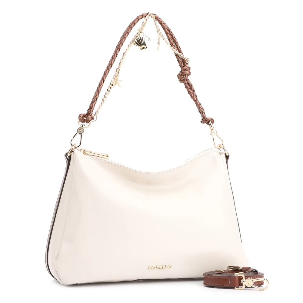 Bolsa De Ombro Bag Charm Couro Off White - imagem 3