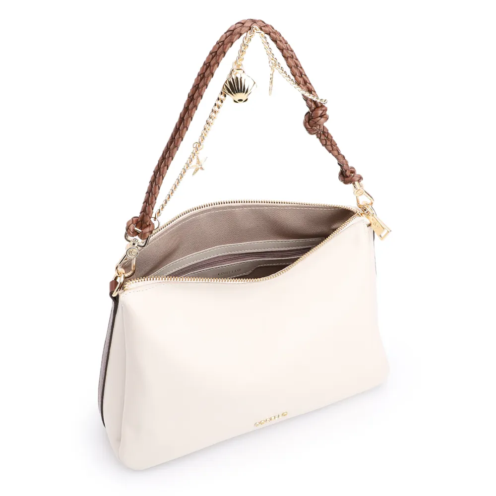 Bolsa De Ombro Bag Charm Couro Off White - imagem 5
