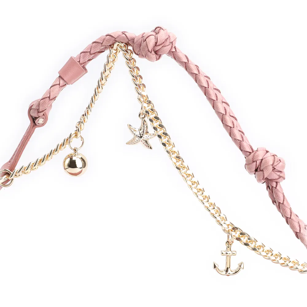 Bolsa De Ombro Bag Charm Couro Rosa Blush - imagem 7