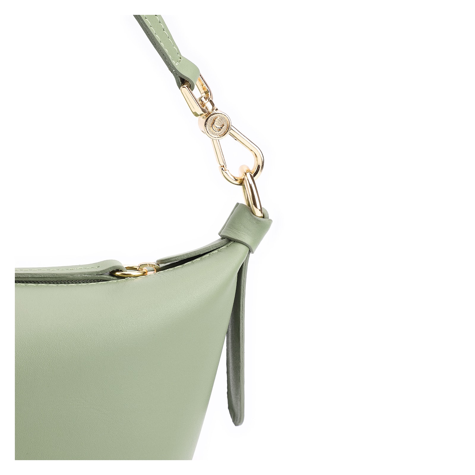Bolsa De Ombro Bag Charm Couro Verde Alecrim