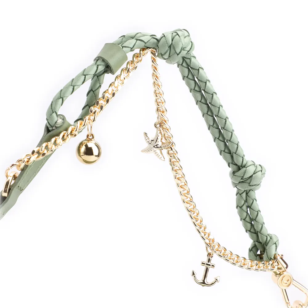 Bolsa De Ombro Bag Charm Couro Verde Alecrim - imagem 7
