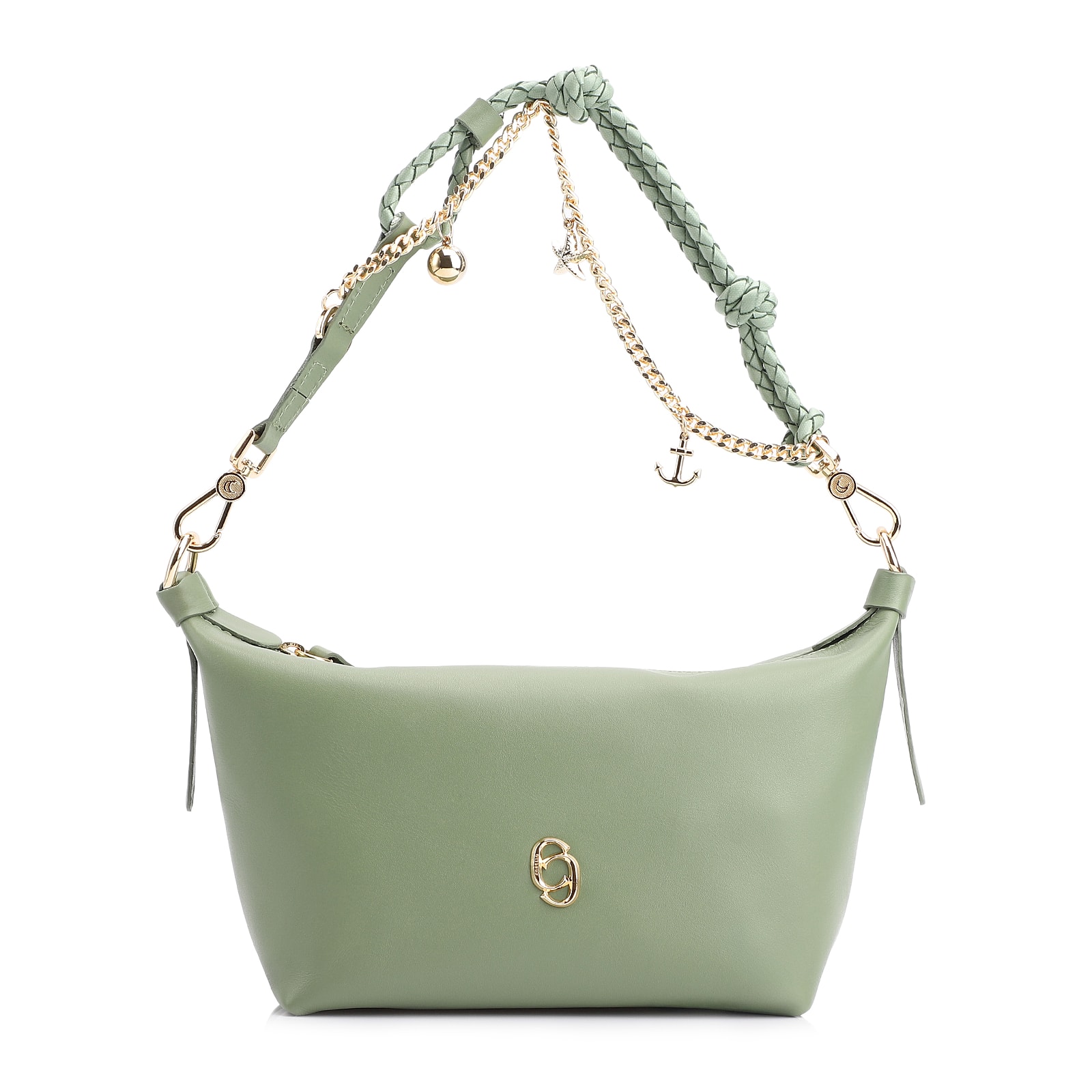 Bolsa De Ombro Bag Charm Couro Verde Alecrim