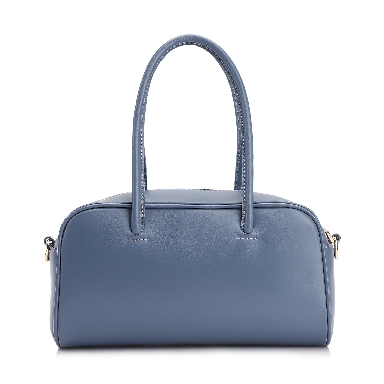 Bolsa De Ombro Bowling Couro Azul Bag Charm