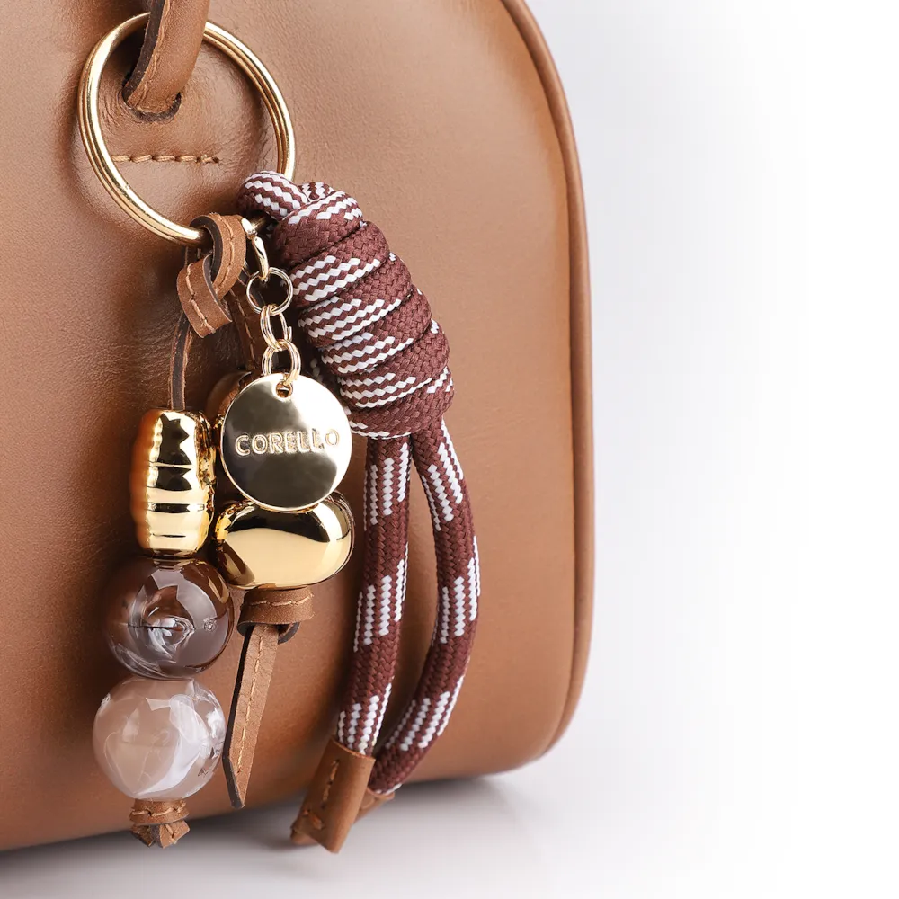Bolsa De Ombro Bowling Couro Marrom Claro Bag Charm - imagem 5