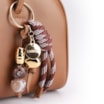 Bolsa De Ombro Bowling Couro Marrom Claro Bag Charm - imagem 5