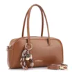 Bolsa De Ombro Bowling Couro Marrom Claro Bag Charm - imagem 2