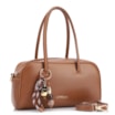 Bolsa De Ombro Bowling Couro Marrom Claro Bag Charm - imagem 2