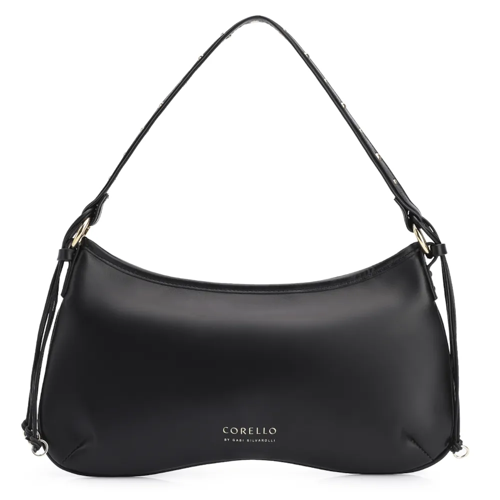 Bolsa De Ombro Bridão Couro Preto - imagem 4