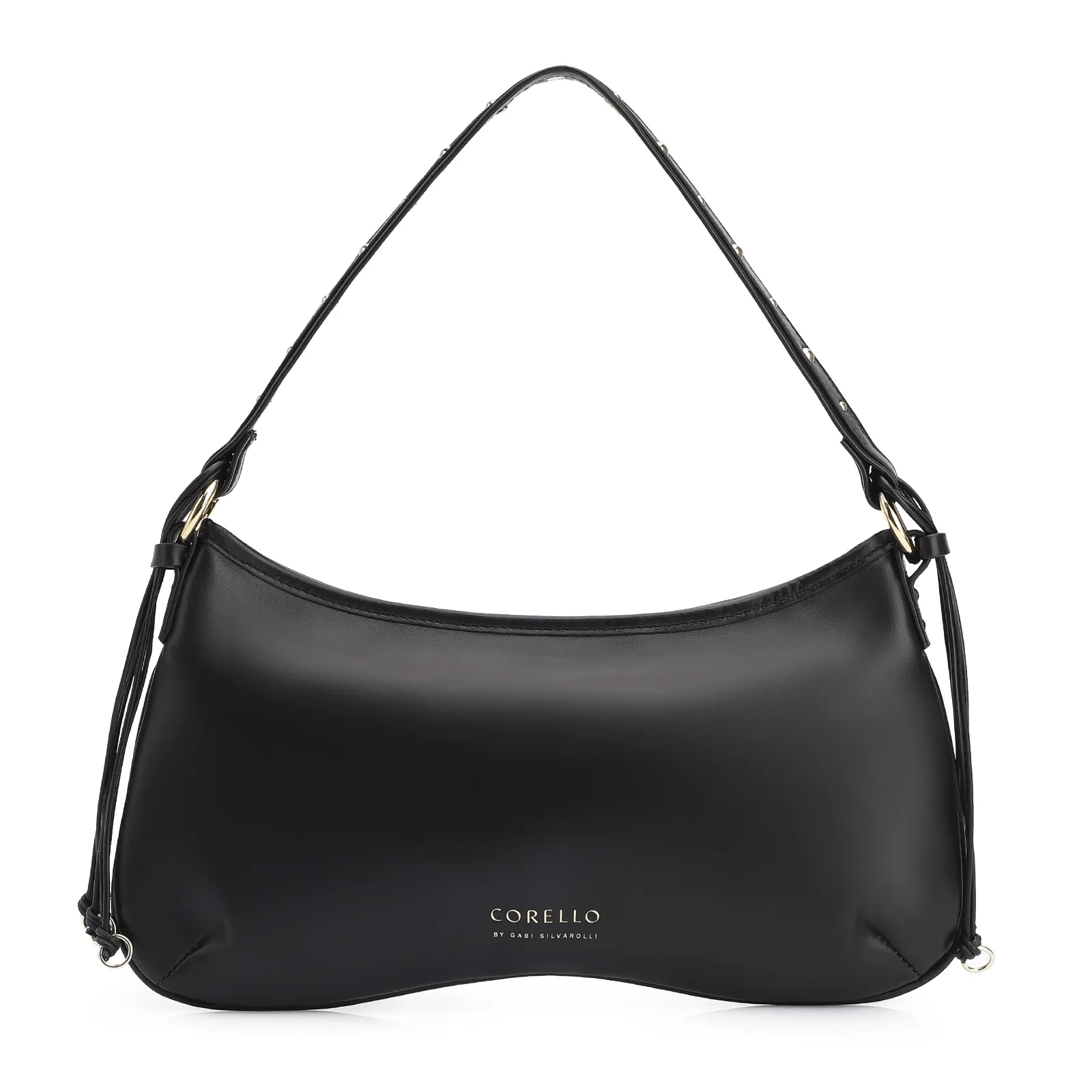 Bolsa De Ombro Bridão Couro Preto