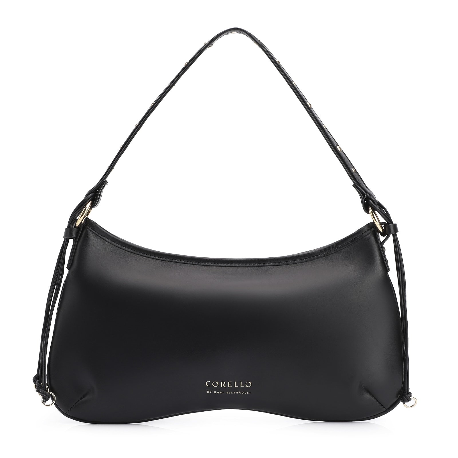 Bolsa De Ombro Bridão Couro Preto