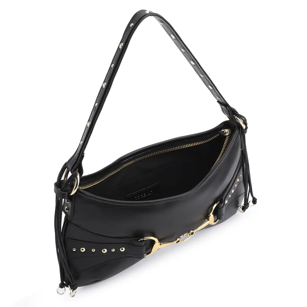 Bolsa De Ombro Bridão Couro Preto - imagem 5