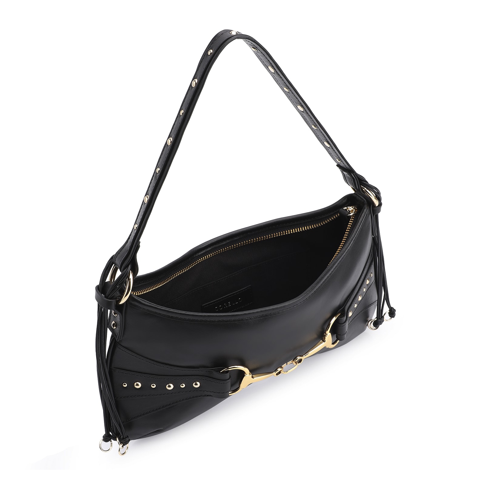 Bolsa De Ombro Bridão Couro Preto