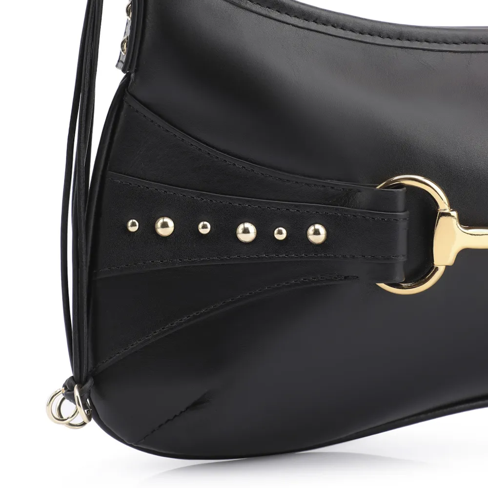Bolsa De Ombro Bridão Couro Preto - imagem 6