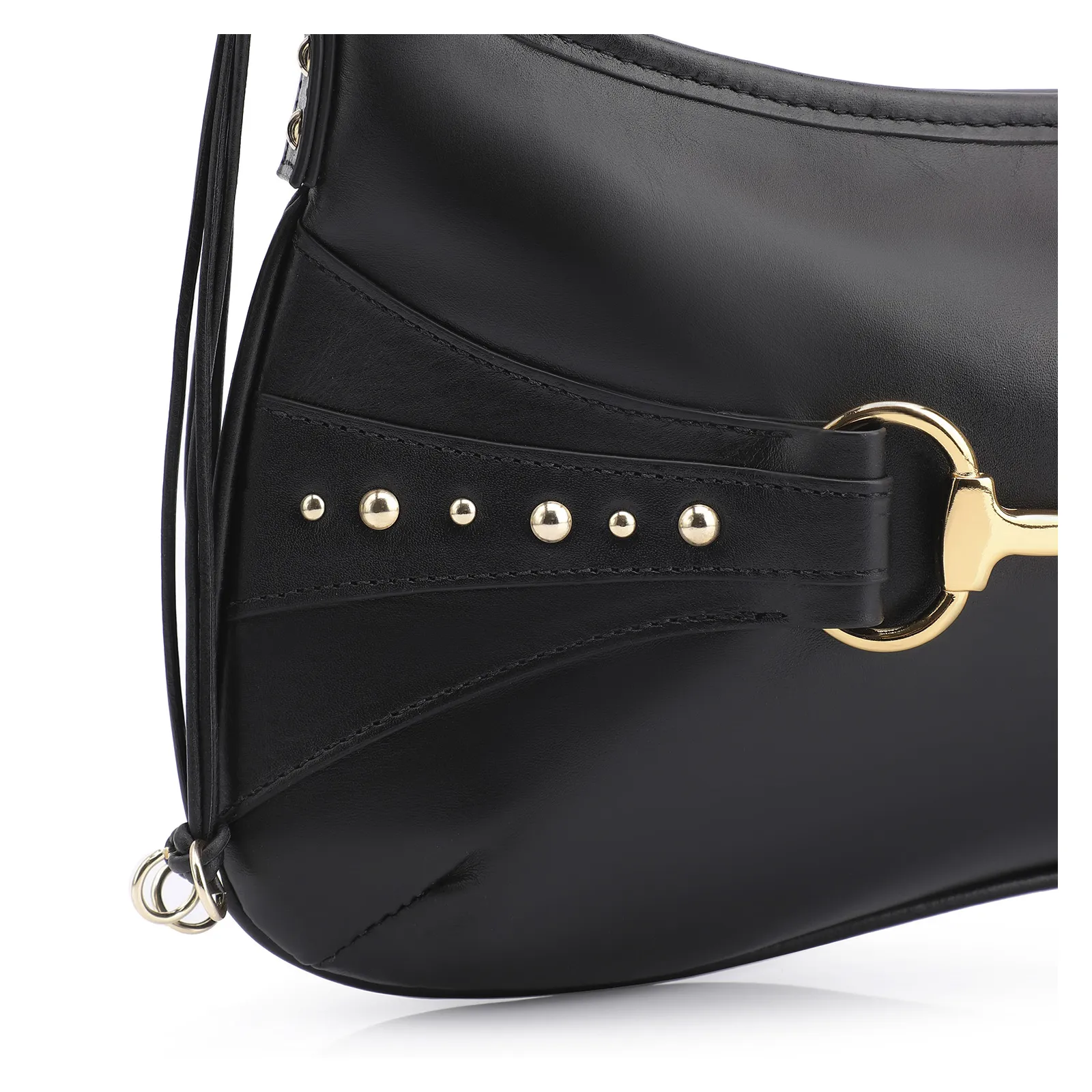 Bolsa De Ombro Bridão Couro Preto