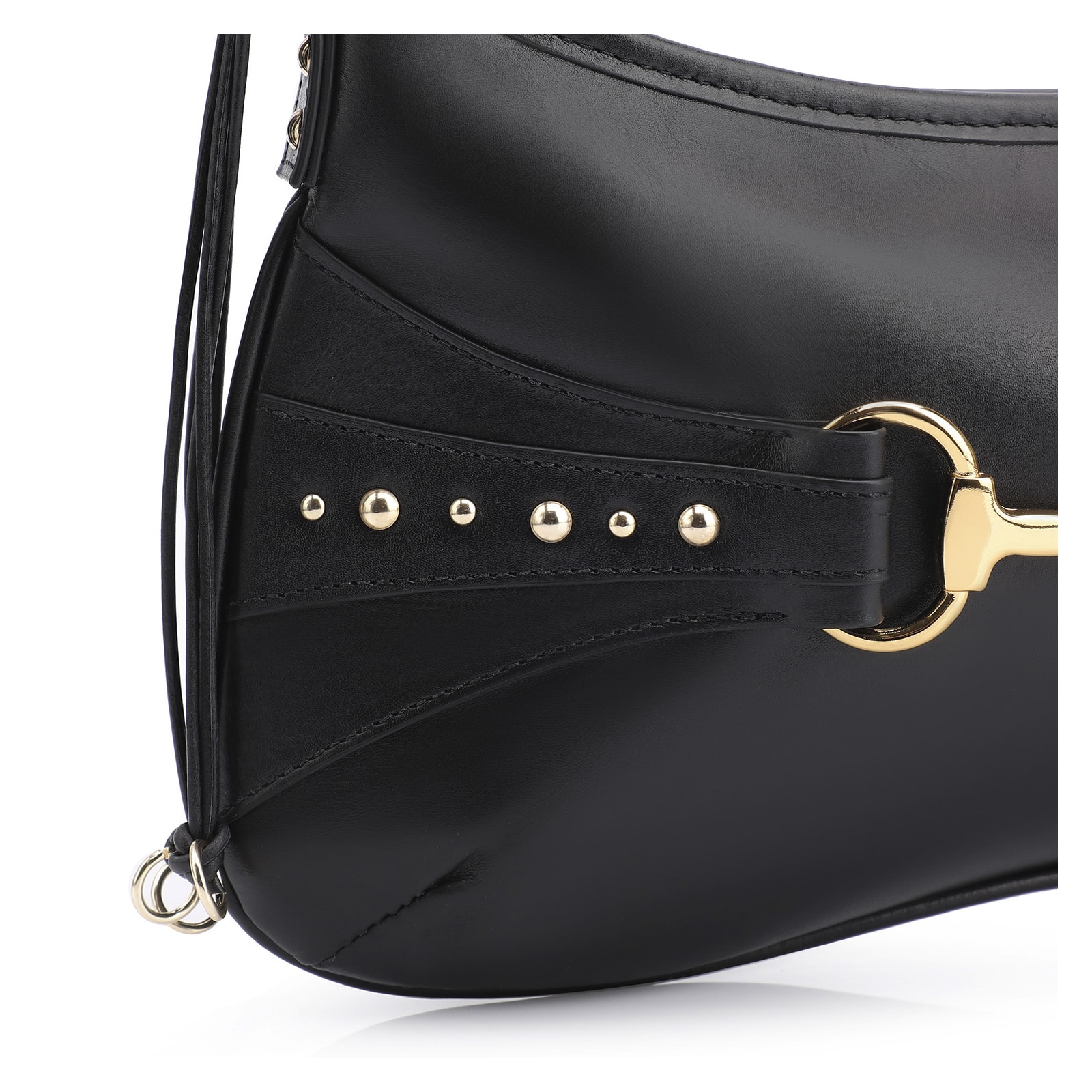 Bolsa De Ombro Bridão Couro Preto