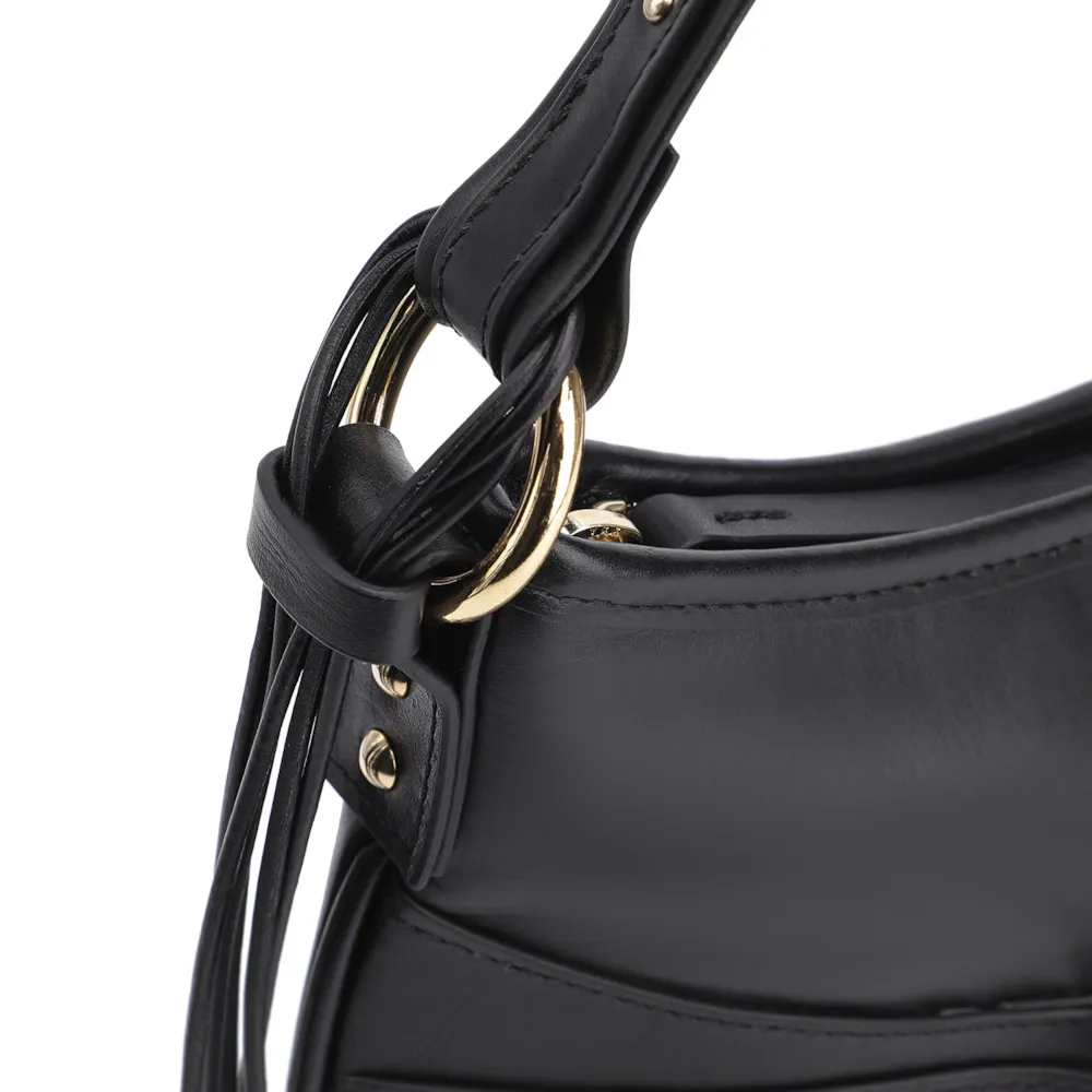 Bolsa De Ombro Bridão Couro Preto - imagem 8