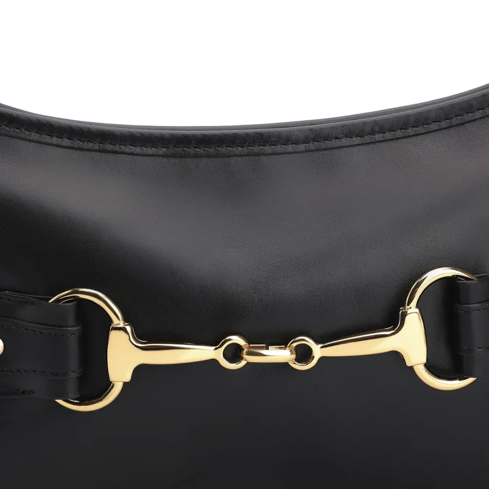 Bolsa De Ombro Bridão Couro Preto - imagem 9