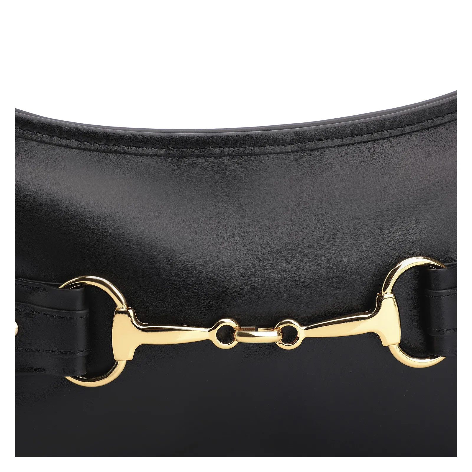 Bolsa De Ombro Bridão Couro Preto