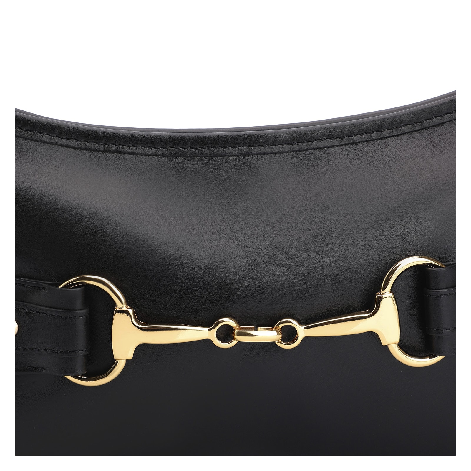 Bolsa De Ombro Bridão Couro Preto