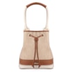 Bolsa De Ombro Bucket Alt Marrom/Off White/Ráfia Mosaico - imagem 1