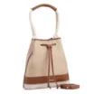 Bolsa De Ombro Bucket Alt Marrom/Off White/Ráfia Mosaico - imagem 3