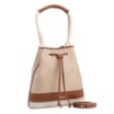Bolsa De Ombro Bucket Alt Marrom/Off White/Ráfia Mosaico - imagem 3