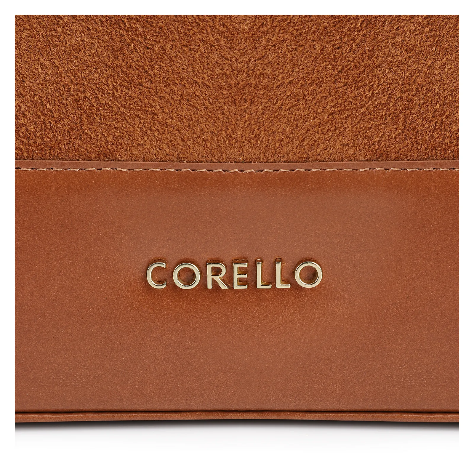 Bolsa De Ombro Bucket Couro Camurça/Couro Marrom