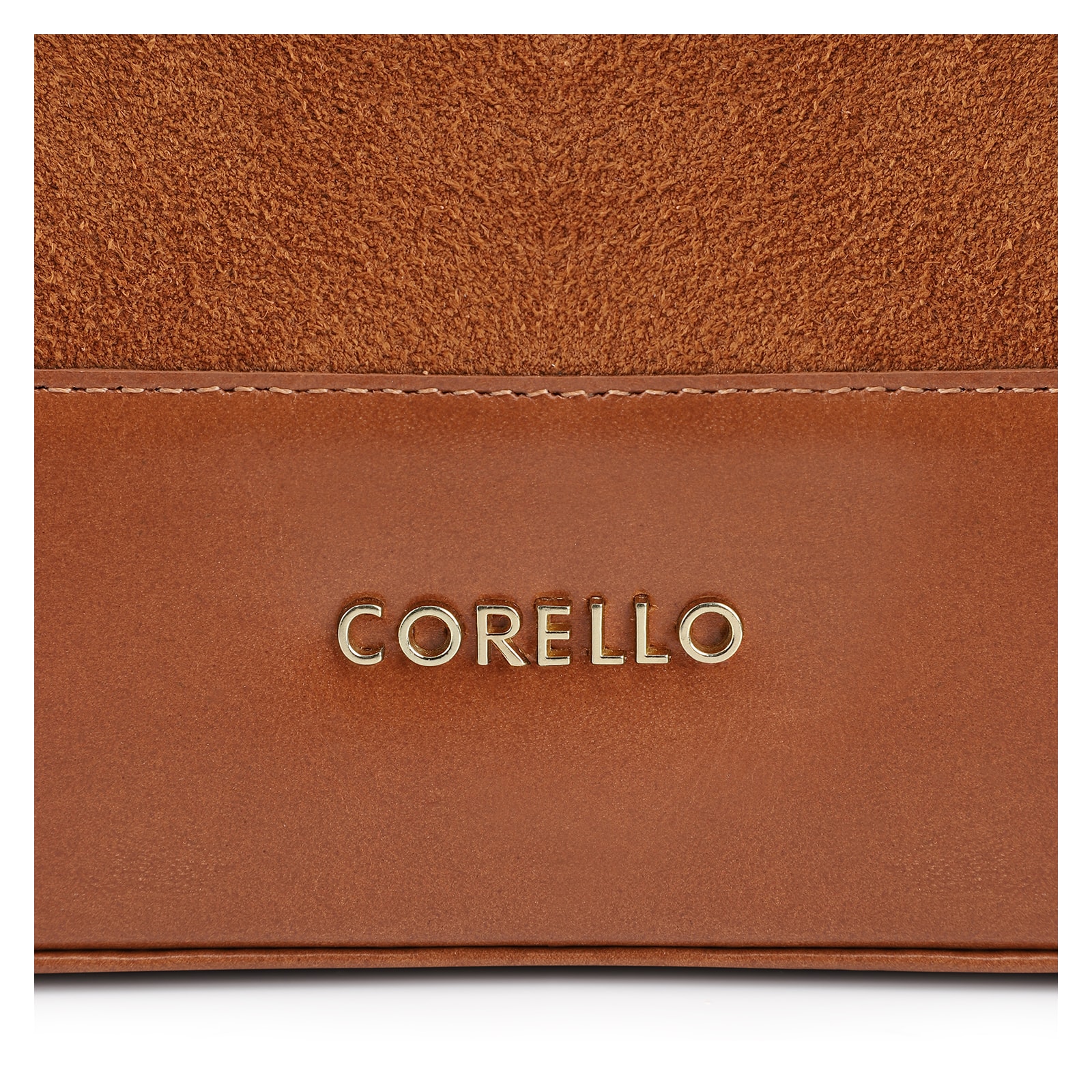 Bolsa De Ombro Bucket Couro Camurça/Couro Marrom
