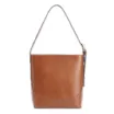 Bolsa De Ombro Bucket Couro Camurça/Couro Marrom - imagem 4