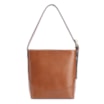 Bolsa De Ombro Bucket Couro Camurça/Couro Marrom - imagem 4