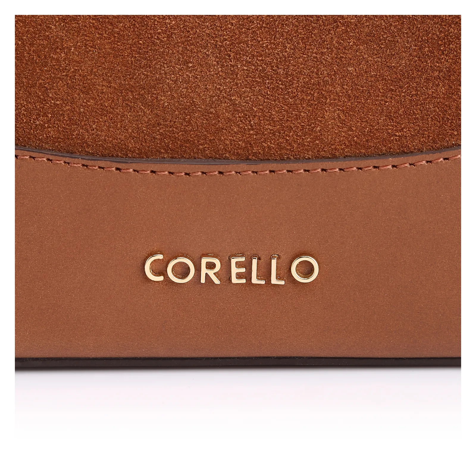 Bolsa De Ombro Bucket Couro Camurça/Couro Marrom