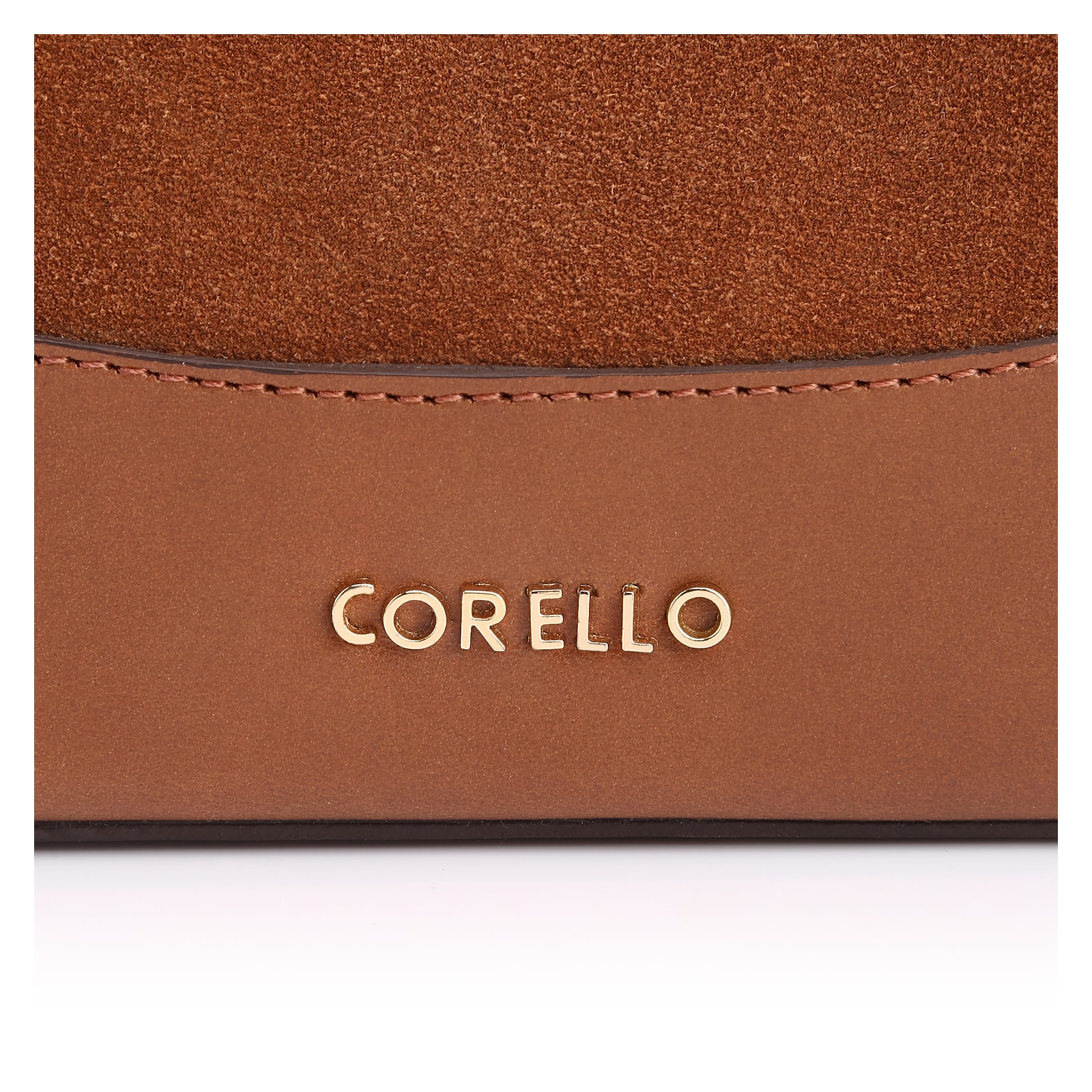 Bolsa De Ombro Bucket Couro Camurça/Couro Marrom