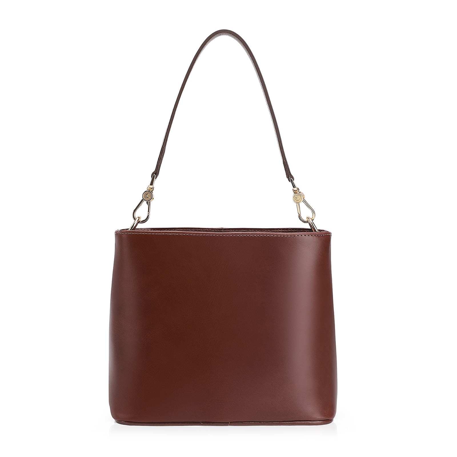Bolsa De Ombro Bucket Couro Marrom