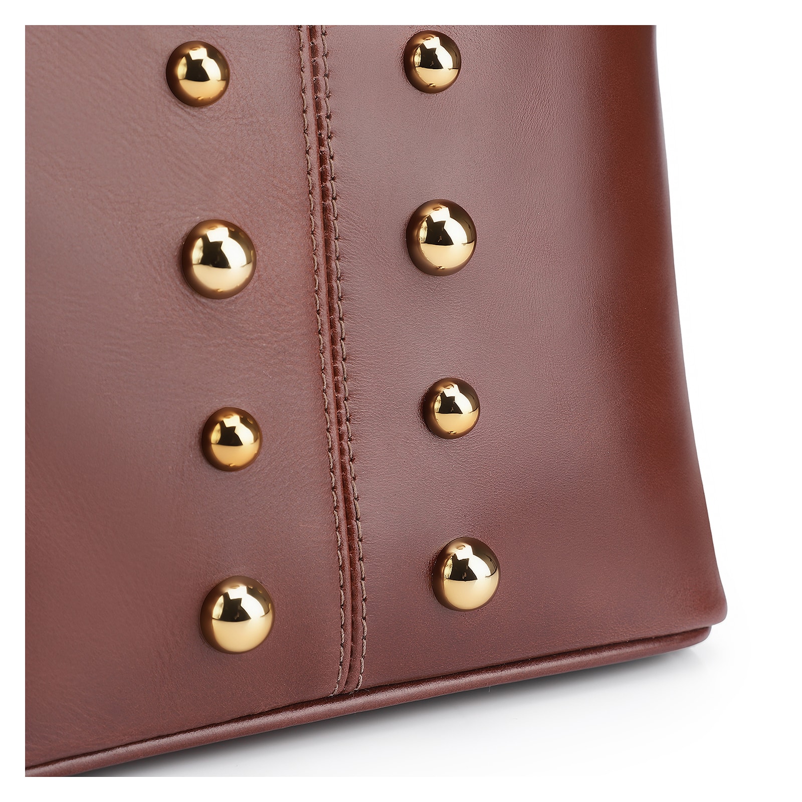 Bolsa De Ombro Bucket Couro Marrom