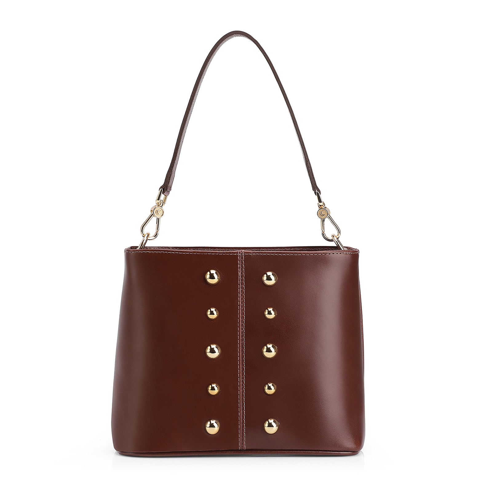 Bolsa De Ombro Bucket Couro Marrom