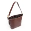 Bolsa De Ombro Bucket Couro Marrom Escuro - imagem 4