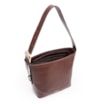 Bolsa De Ombro Bucket Couro Marrom Escuro - imagem 4