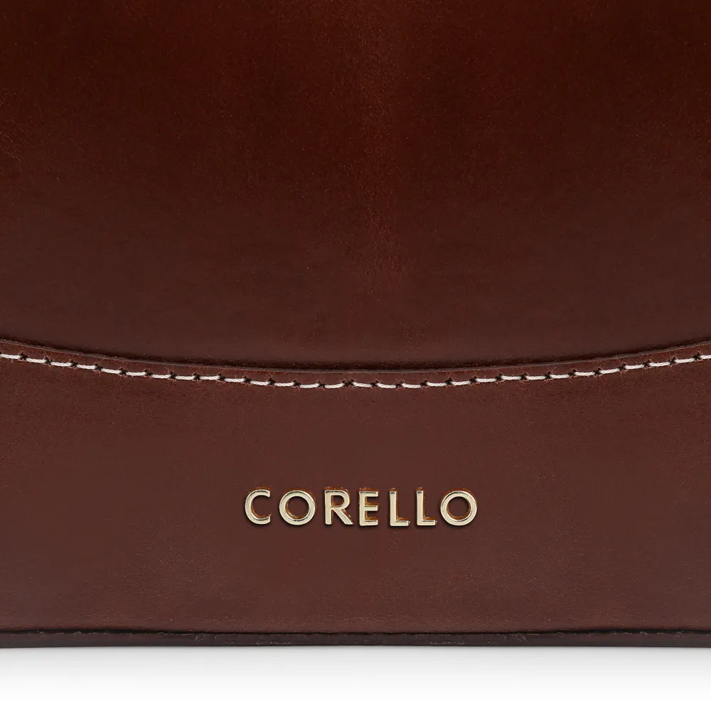 Bolsa De Ombro Bucket Couro Marrom Escuro - imagem 6