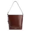 Bolsa De Ombro Bucket Couro Marrom Escuro - imagem 1
