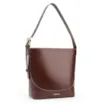 Bolsa De Ombro Bucket Couro Marrom Escuro - imagem 2