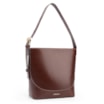 Bolsa De Ombro Bucket Couro Marrom Escuro - imagem 2